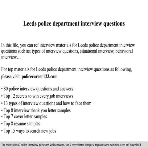 Durham police department interview questions | PPTX