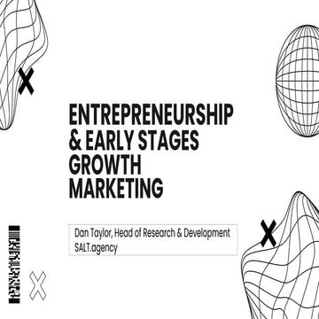 Entrepreneurship & Early Stages Growth Marketing Planning