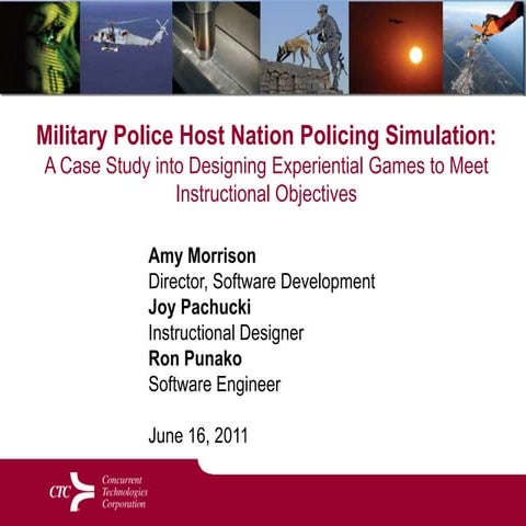Military Police Host Nation Policing Simulation: A Case Study into Designing ...