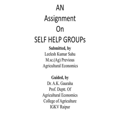 SELF HELF GROUP 