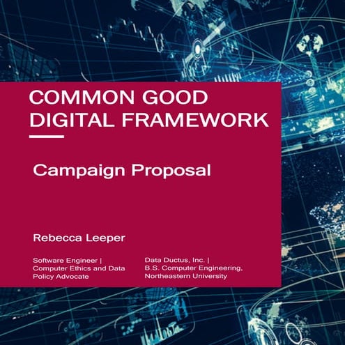 COMMON GOOD DIGITAL FRAMEWORK