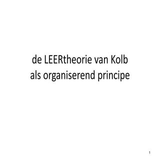 Leercirkel kolb als organiserend pr...