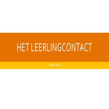 Leerlingcontact 10.01.2018 dag van de zorg