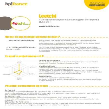 Leetchi innovation nouvelle génération | PPTX