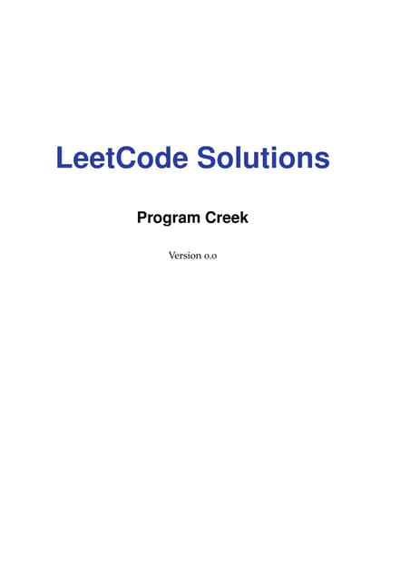 LeetCode Solutions In Java .pdf | Programming Languages | Computing