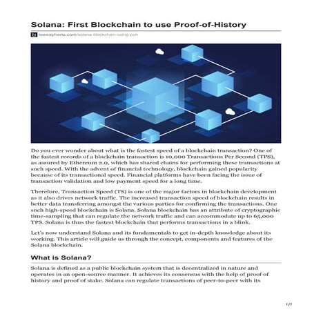 Solana decentralized blockchain