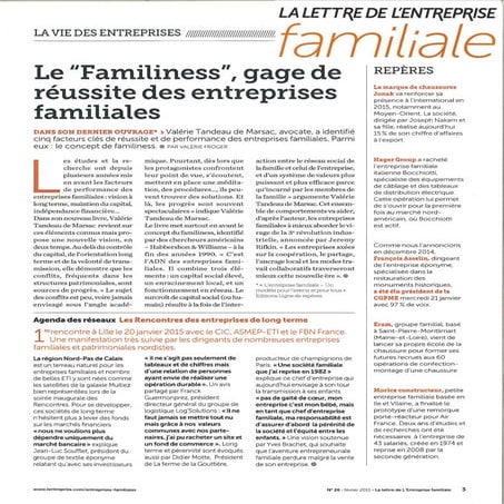 Le familiness, gage de succès des entreprises familiales