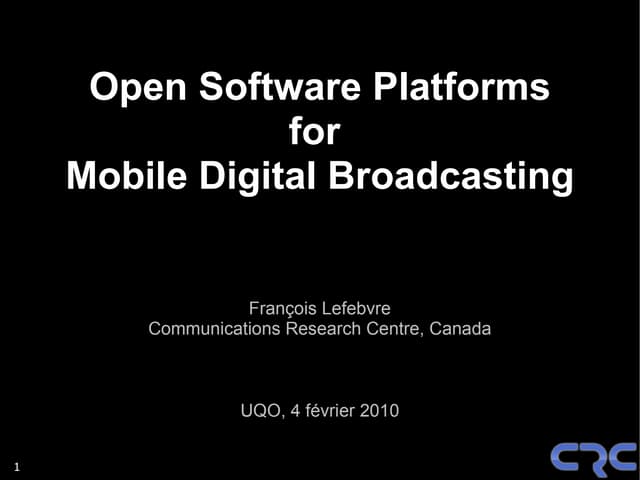 Open Software Platforms for Mobile Digital Broadcasting
