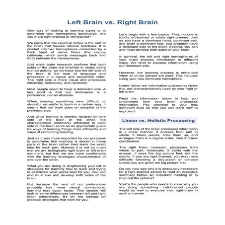 Left brain-versus-right-brain