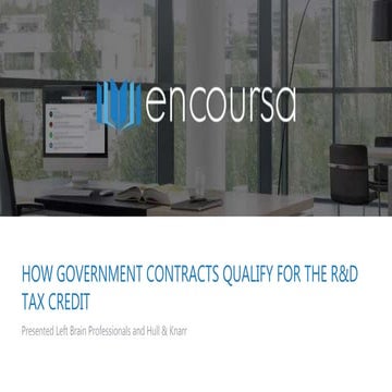 Encoursa Webinar: How Government Contracts Qualify for the R&D Tax ...