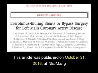 Left main disease pci vs cabg excel trial 2016