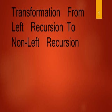 Left recursion