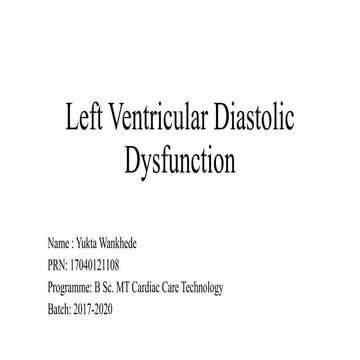 Left ventricular diastolic dysfunction in echocardiography