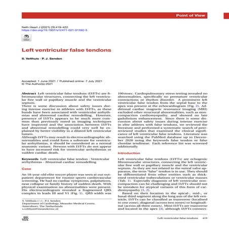Left ventricular false tendons