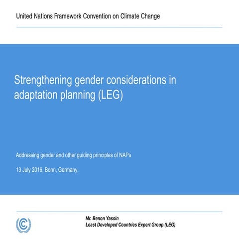 Integrating Gender Equality and Social Inclusion (GESI) in the NAP ...