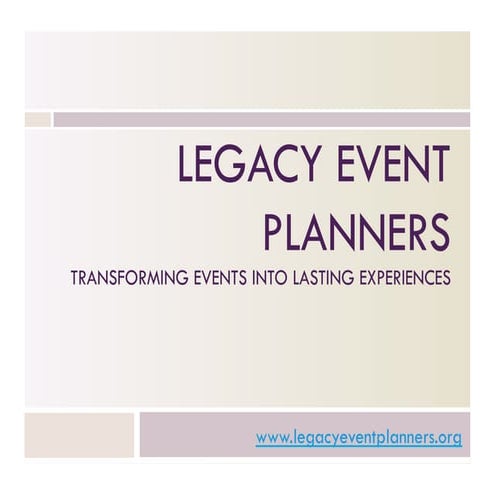 Legacy Event Planners Informational Brochure