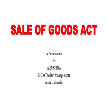 Sale of Goods Act, 1930