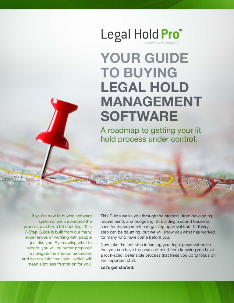 Legal Hold Software Buyer's Guide 2014 7 Step Checklist