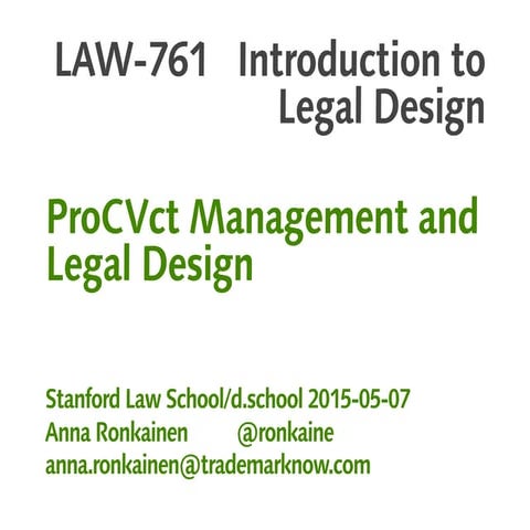Introduction to legal design: Product & project management