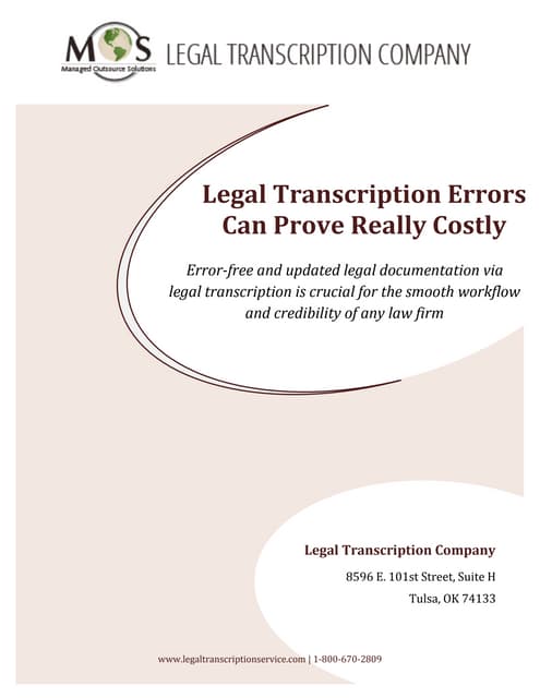 Legal Transcription Errors Can Prove Really Costly