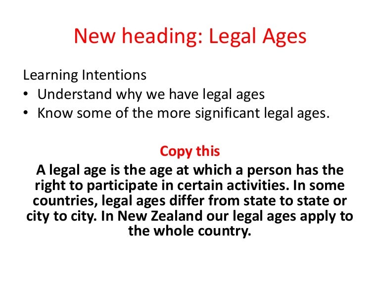 Legal ages ppt