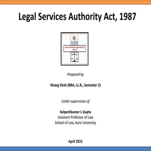 Legal Services Authority Act, 1987