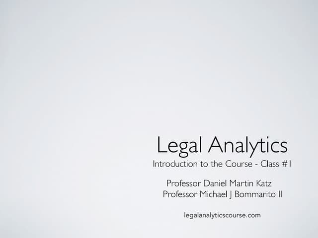 Legal Analytics - Introduction to t...