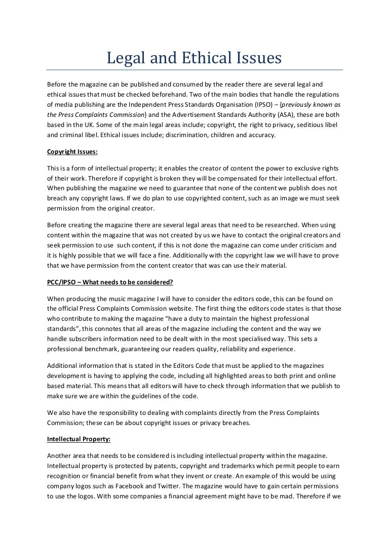 Legal and Ethical Issues