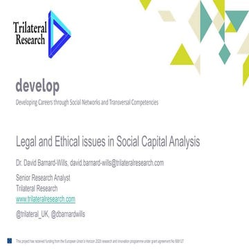 Legal and ethical issues in social capital analysis 
