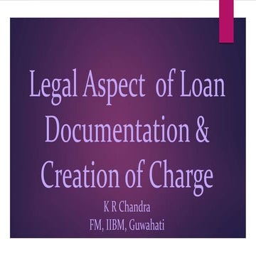 Legal aspect of loan documentation