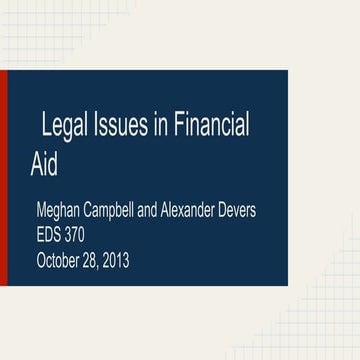 Legal Issues in Financial Aid 