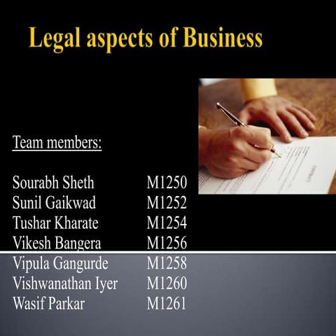 Legal aspects (transfer of ownership)