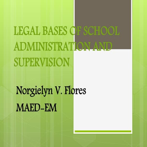 Legal bases of school administration