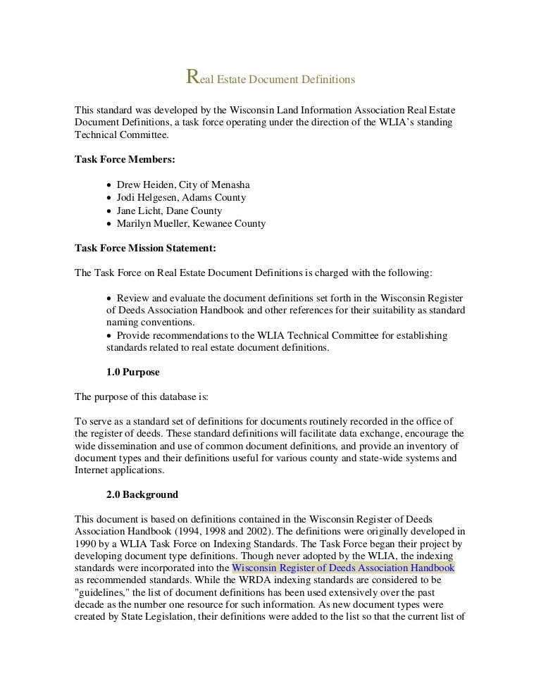 Legal Document Real Estate