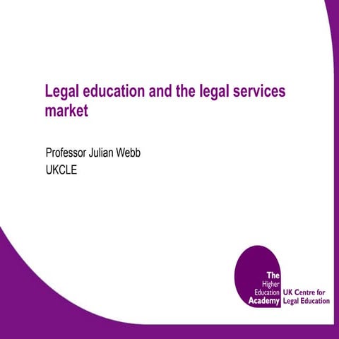 Legal education and the legal services market
