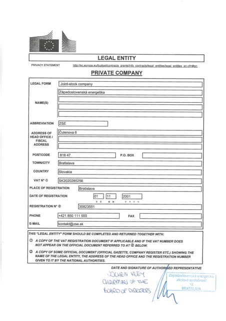 Financial identification zse | PDF