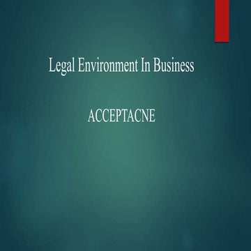 A Presentation On Legal Environment In Business