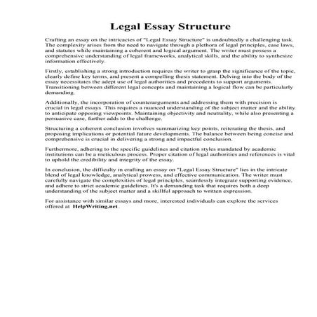 Legal Essay Structure