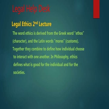 Legal Ethics 2nd lecture