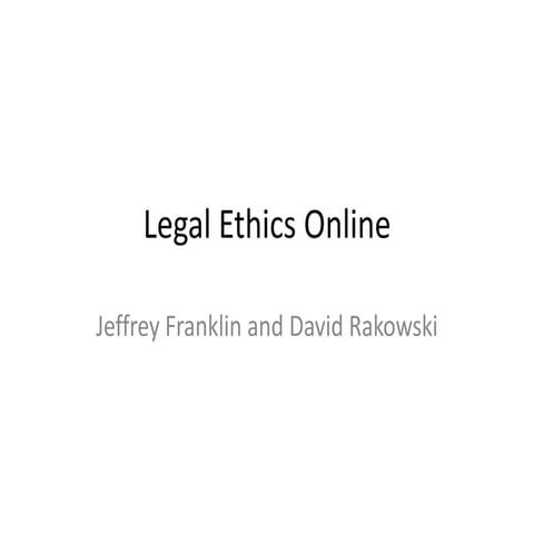 Legal ethics online