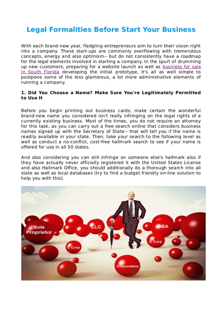 Legal formalities before start your business