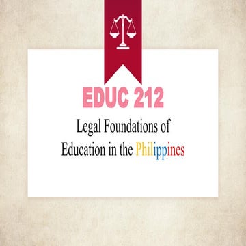 Legal Foundations of Education in the Philippines | PDF