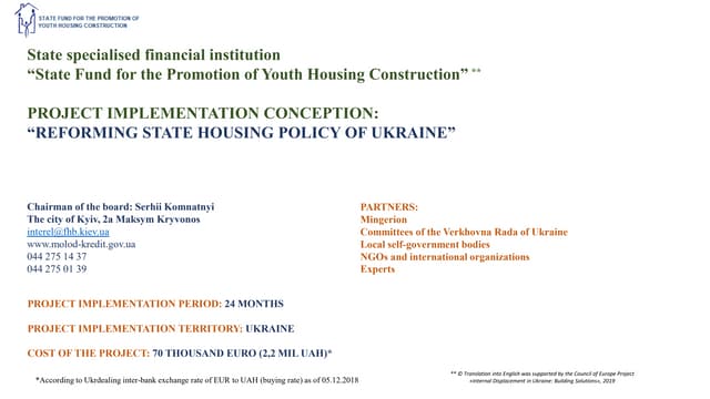 REFORMING STATE HOUSING POLICY OF UKRAINE