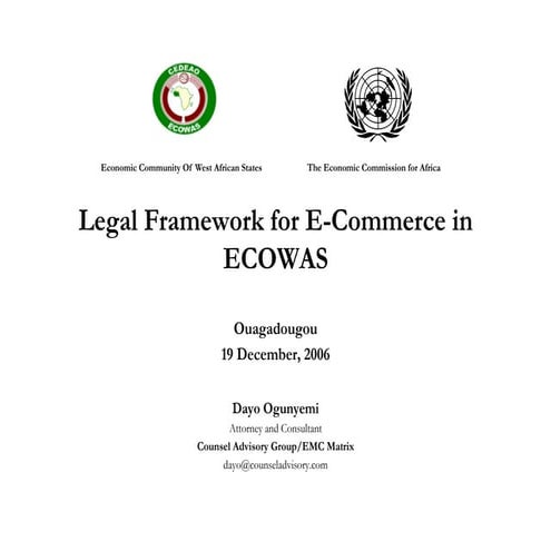 Legal Framework For E Commerce In Ecowas Africa