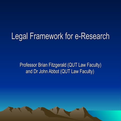 Legal Framework For E Research