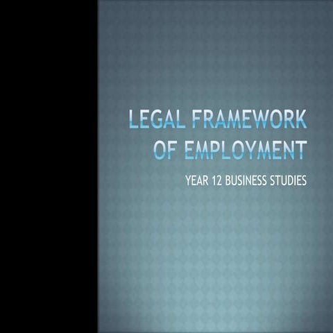 Legal framework of employment