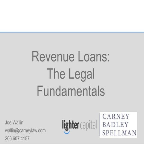 Legal Guide to Revenue Loans Presentation