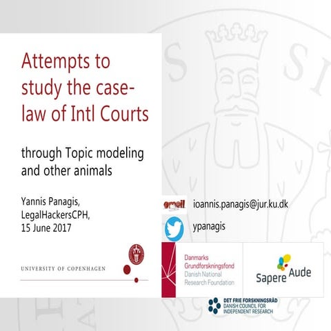 Attempts to study the case-law of International Courts through Topic Modeling...