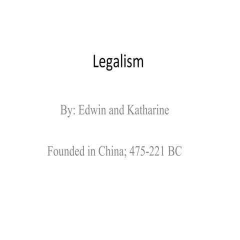 Legalism by edwin and katherine