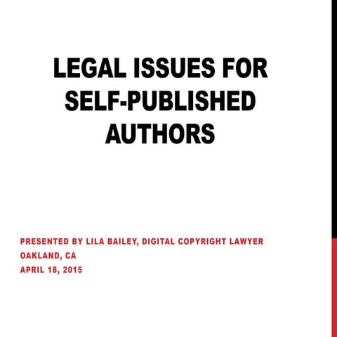 Legal issues for self published authors (opl)